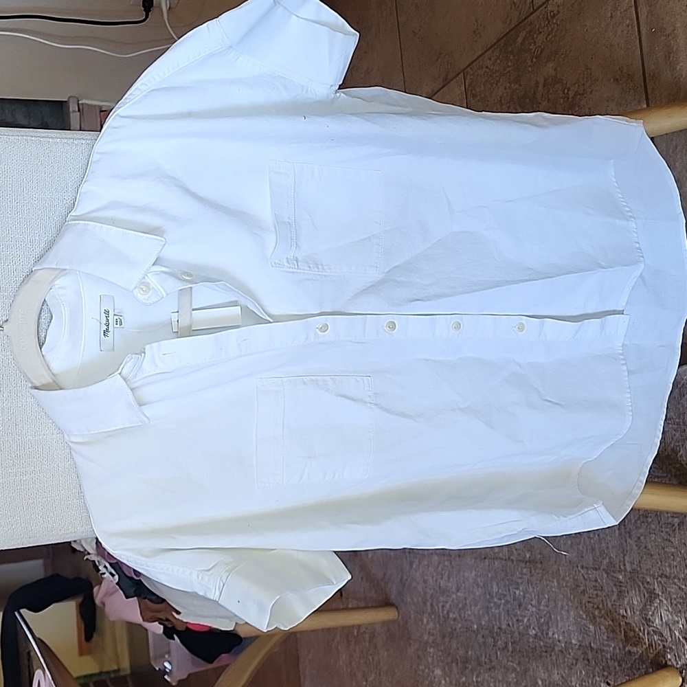 Popular Madewell Cotton Courier White Shirt XXS NWT
